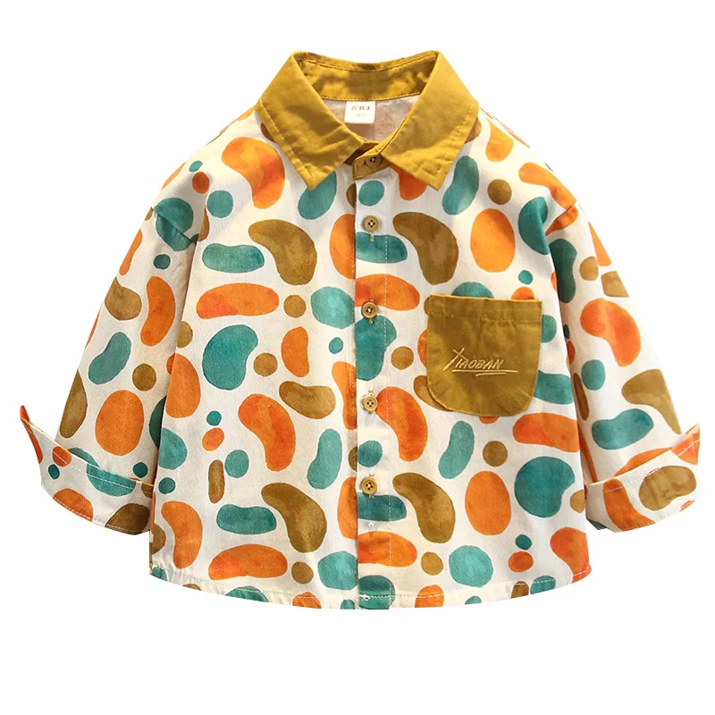Brand New Boy's Pocket Shirt Stylish Casual Shirt Spring Collection, Children's Versatile Leisure Shirt Handsome Baby Clothes