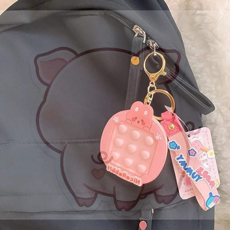 Animal Fidget Toy Keychain Cute Dino Bear Rabbit Duck Styles Stress Relief Portable Pendant for Adults Backpack Decoration