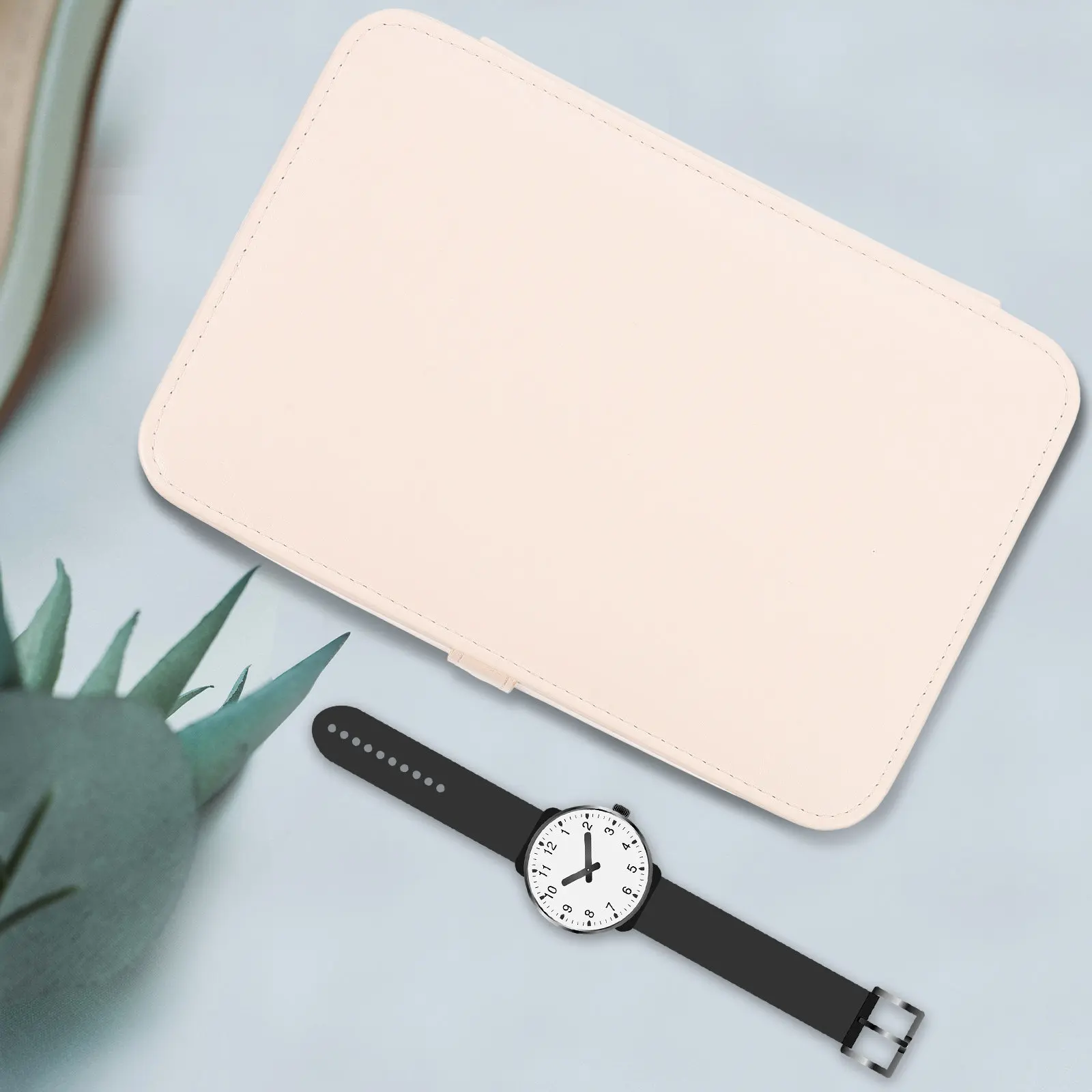 

Jewelry Storage Box Double-Layer Container PU Watch Necklace Organizer Desktop Cosmetics Sundries Storage Case