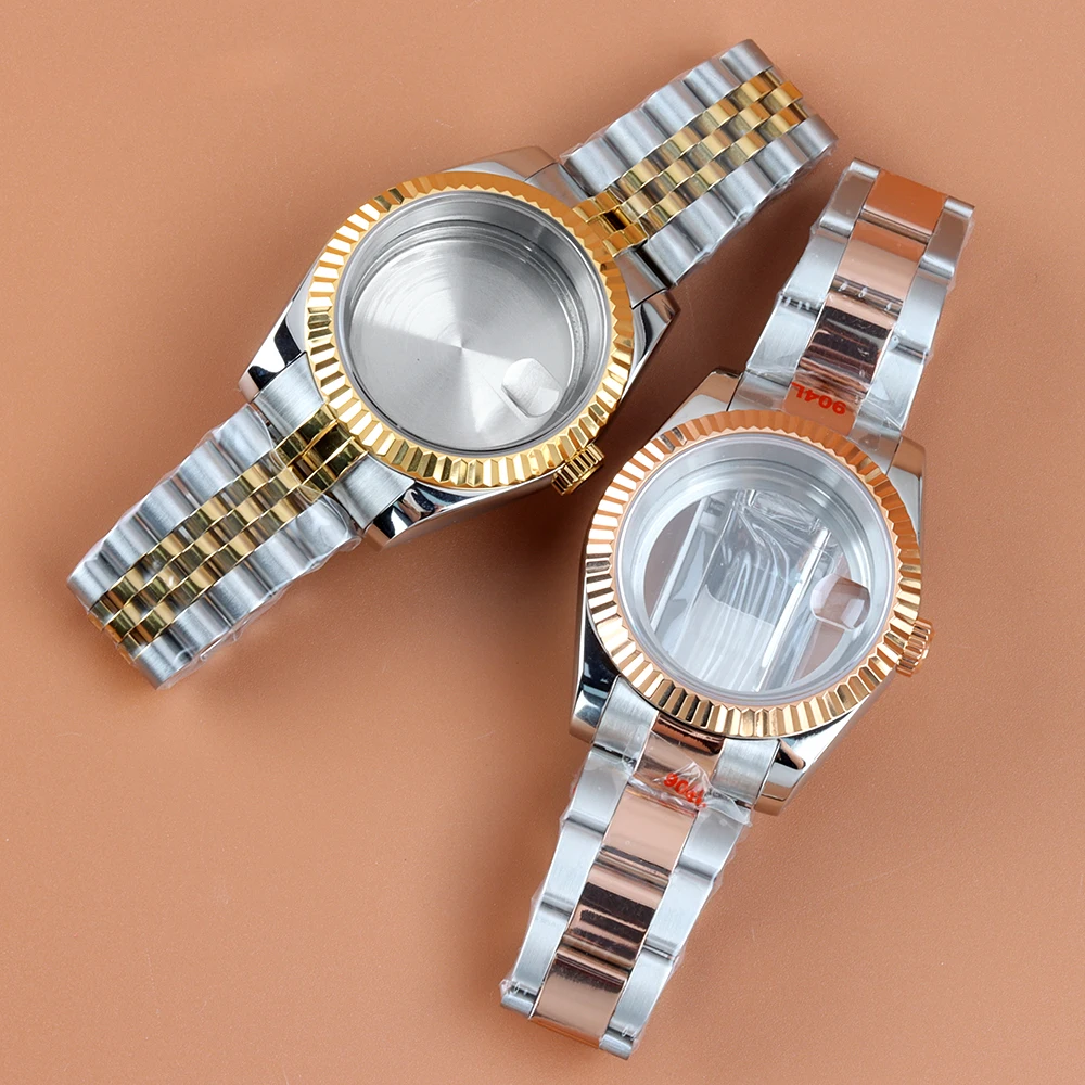 

316L Stainless Steel 39mm/36mm Gear Edge Watch Case Fit Datejust Seiko NH35 NH36 Movement Waterproof Jubilee/Oyster Watchband