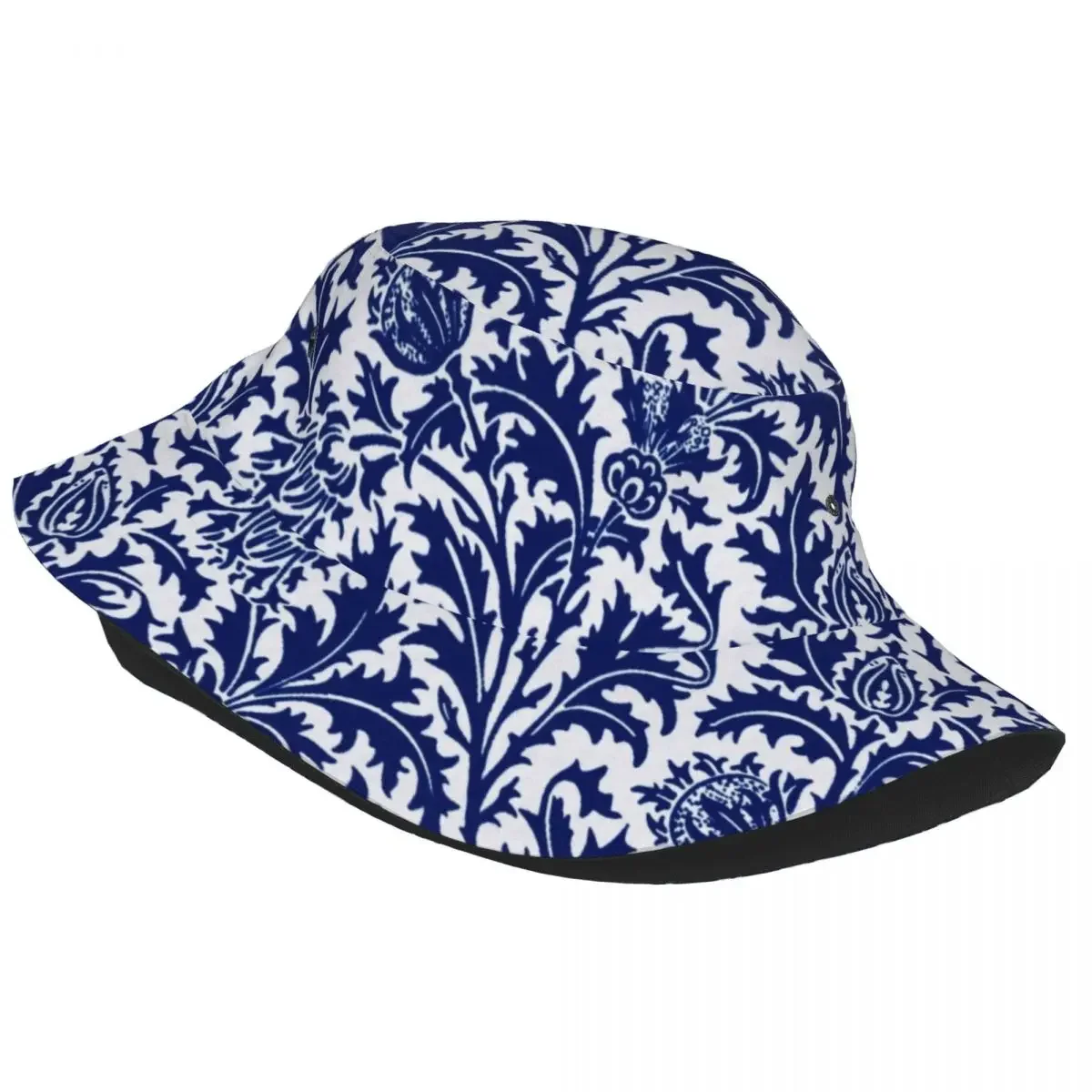 William Morris Thistle Damask Bucket Hats Women Men Unisex Fashion Floral Textile Pattern Summer Fisherman's Hat