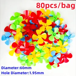60mm 80mm 100mm 4-Blade 50mm 80mm Three-blade Propeller for 2mm 1mm Motor Shaft for Windmill Small Fan Underwater Robot DIY Toys