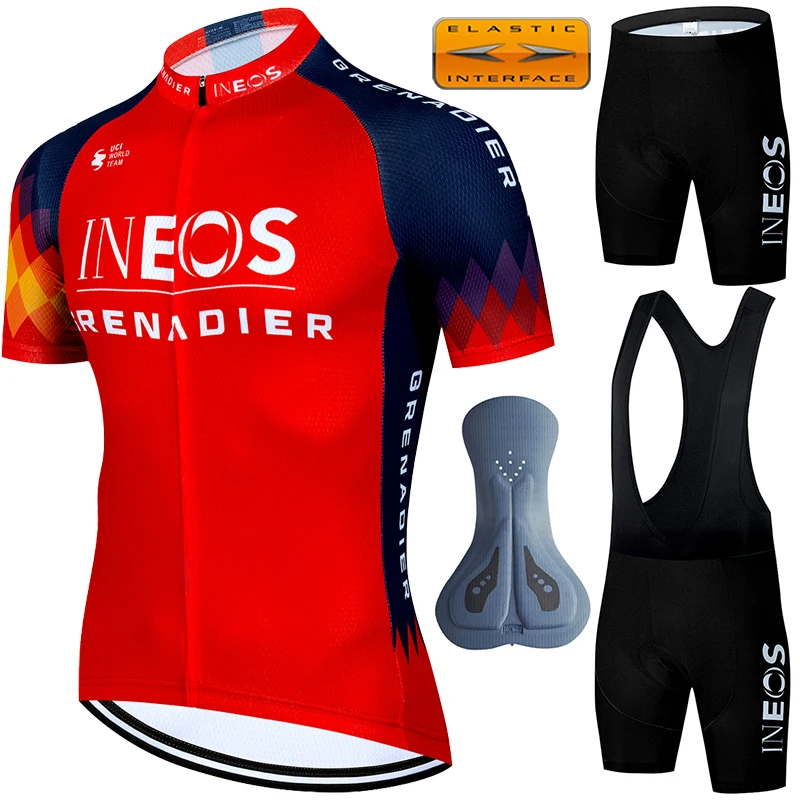 

Cycling Shorts Men Jersey Man INEOS Men's Summer Clothes 2024 Blouse Bike Uniform Clothing Laser Cut Mtb Male Mens Sets Jerseys