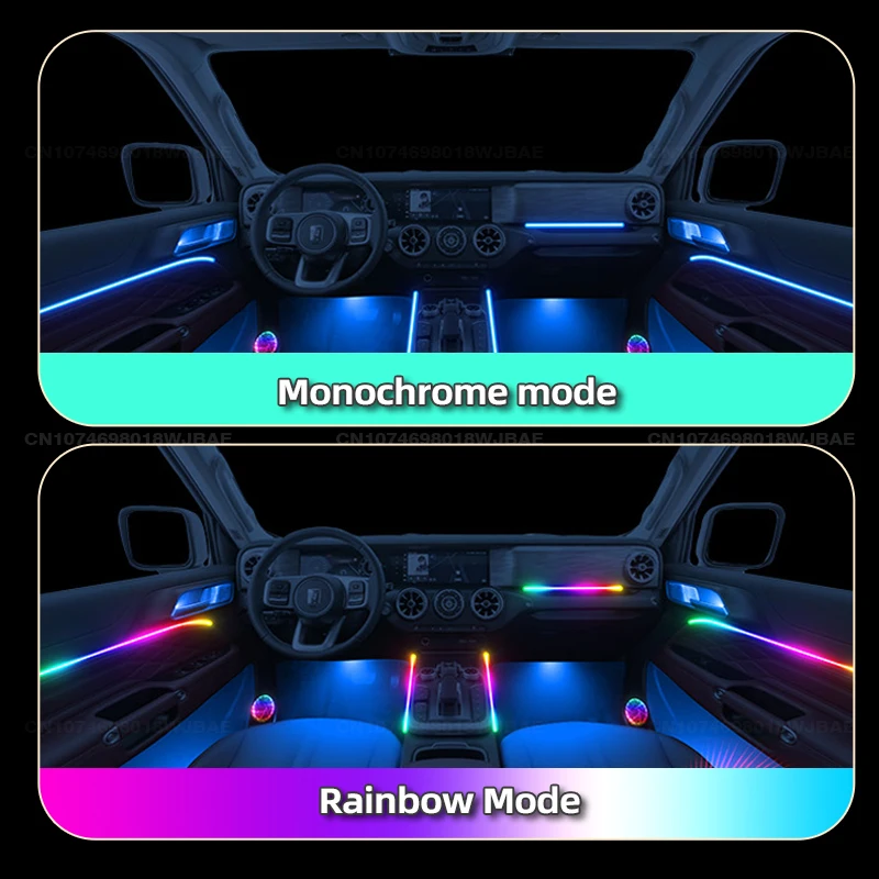 For KIA Sportage Rio Ceed Proceed K5 Sorento Picanto Car Ambient Light RGB 256 Colors APP Control LED Strips Neon