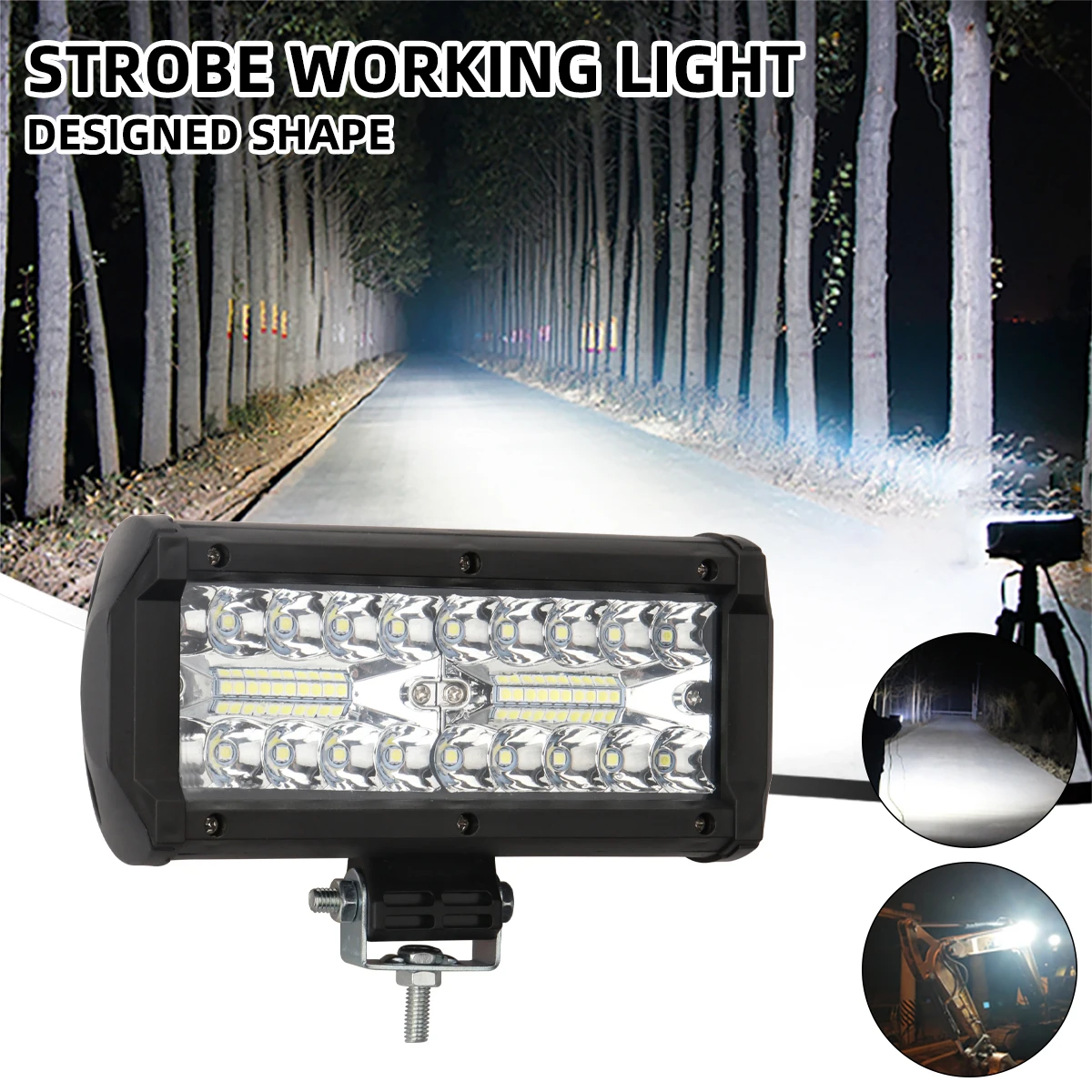 2pcs Car Work Light Spot Flood Beam LED Light Bar 12V 24V Universal For Truck Car SUV 4x4 Boat SUV ATV UTV Driving Headlight