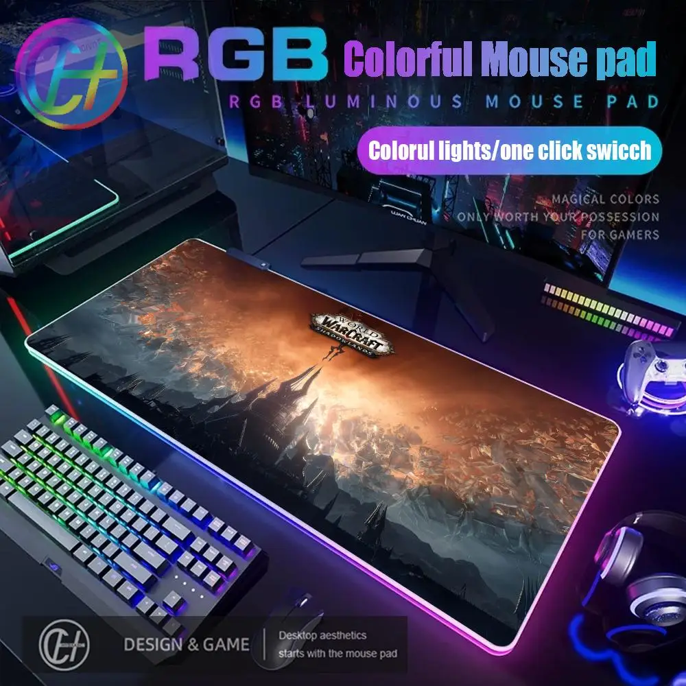 

RGB Mouse Pad Game World Of Warcraft HD Print Rubber Gaming Big Mousepad 90x40cm Large Mouse Mat Pc Gamer WOW Desk Mat Xxl XAXC