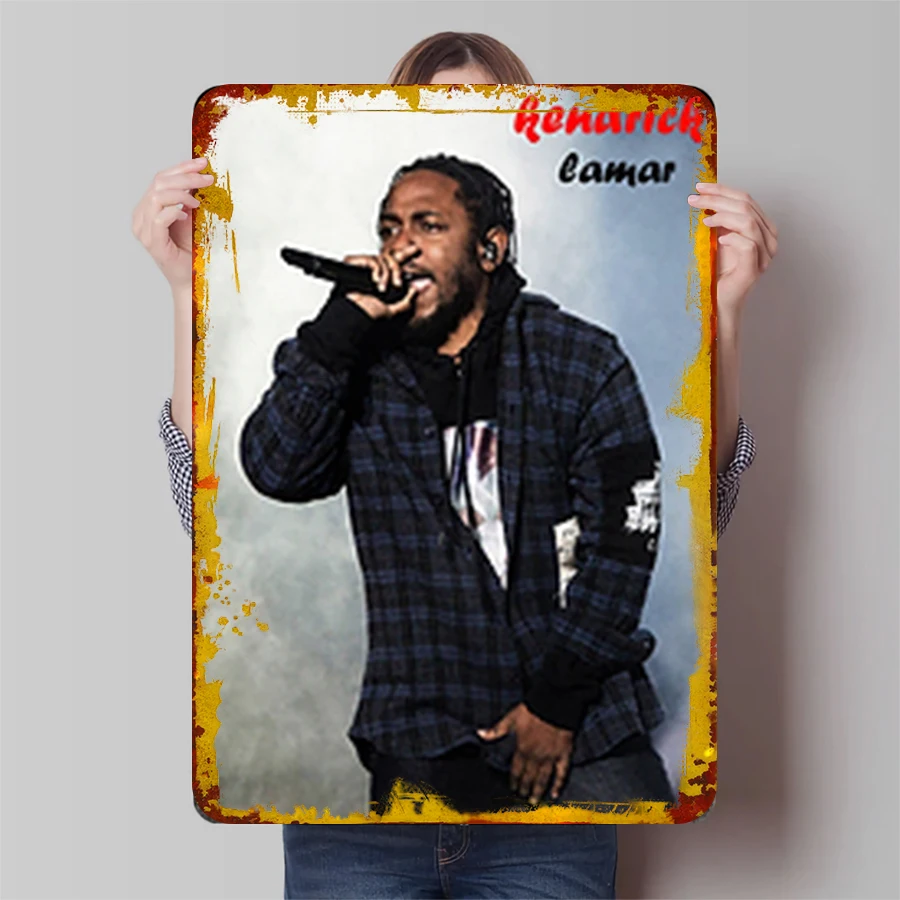 Hip Hop Music Star Kendrick Lamar Metal Wall Art Decor for Bedroom Living Room Home Decoration