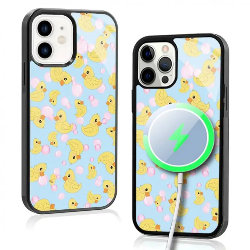 

What The Duck Phone Case For IPhone 11 12 13 14 15 Plus Pro Max Mirror Acrylic Cover For Magsafe Wireless Charging