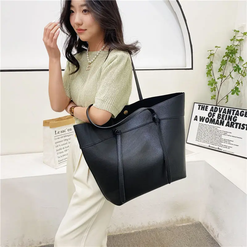 2023 new handbag female commuter large capacity tote bags Korea fashion contracted recreational single shoulder bag