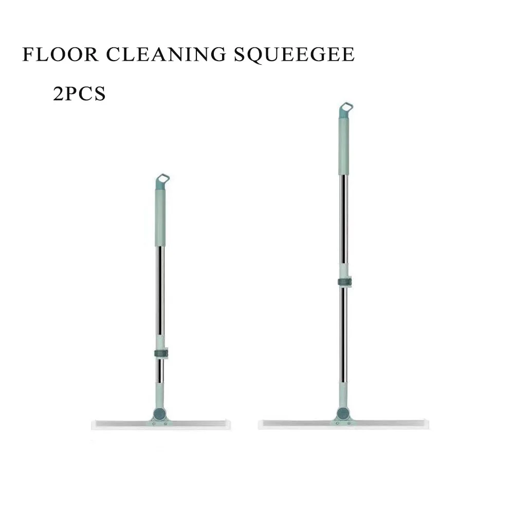 2PCS Long Handle Telescopic Magic Broom Silicone Floor Wiper Squeegee Strip Window Glass Household Bathroom Sweeper