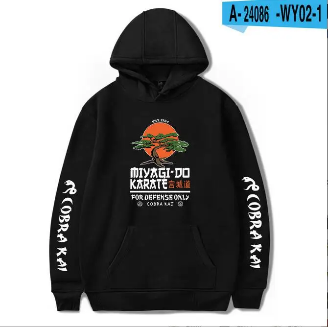 COBRA KAI Black Hoodies Sweatshirts Men Women Pullovers Harajuku Hip Hop Hooded Casual Boys Girls Comfortable Streetwear