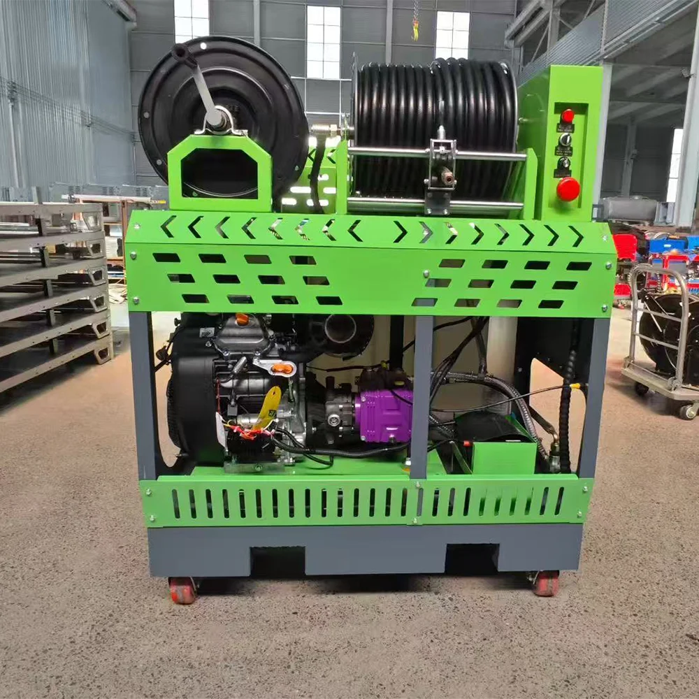 37HP 200Bar Professional Sewer Jetting Machine Pipeline Sewer Drain Cleaning Machine for Commercial Clog Removal