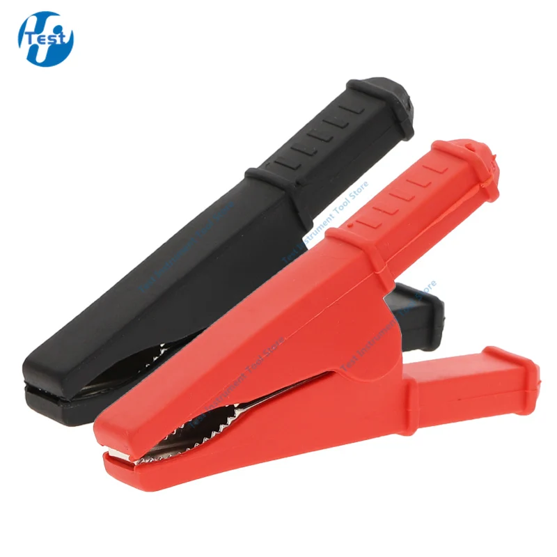 50A Red Black 75mm Insulated Crocodile Crocodile Car Caravan Van Battery Test Lead Clips Best Promotion Alligator Clips