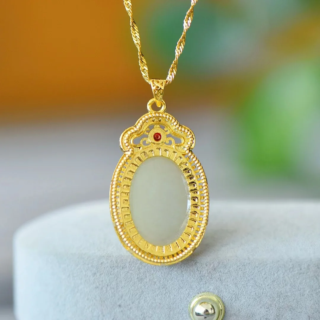 Natural Hetian White Jade Pendant Stylish Clavicle Chain Womens Necklace Jewelry Pendants Fine Charm Gemstone Jewellery