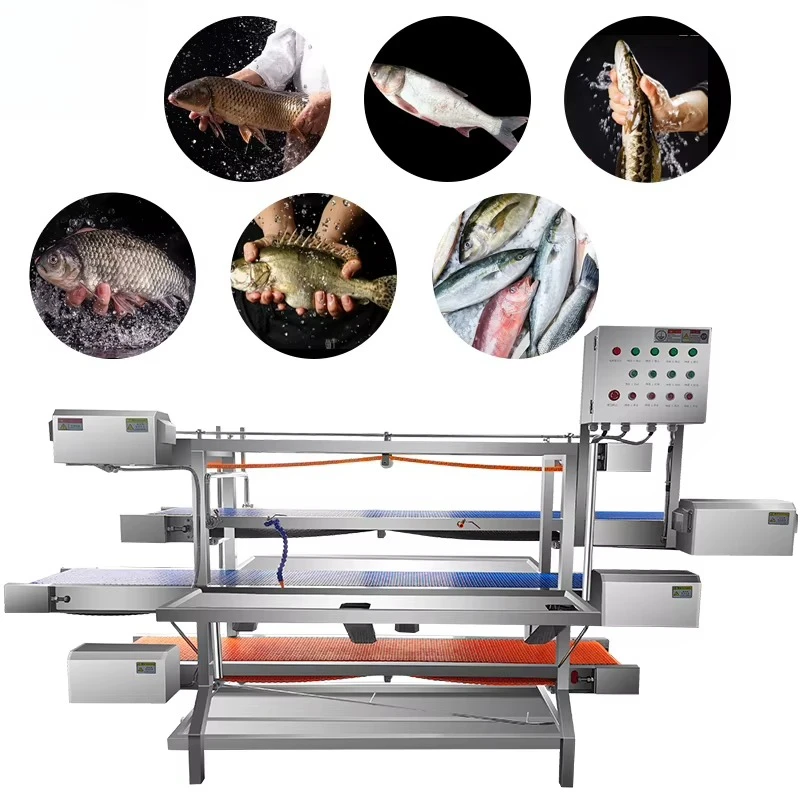 Fish Killing Conveyor Line Polyurethane Belt Processing Workbench Automatic Custom