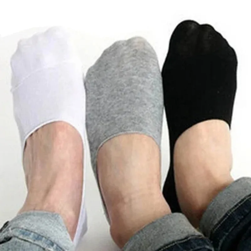 5pairs Men Cotton Boat Socks Summer Autumn Non-slip Silicone Invisible Breathable Short Socks Male Ankle Slippers Sports Socks