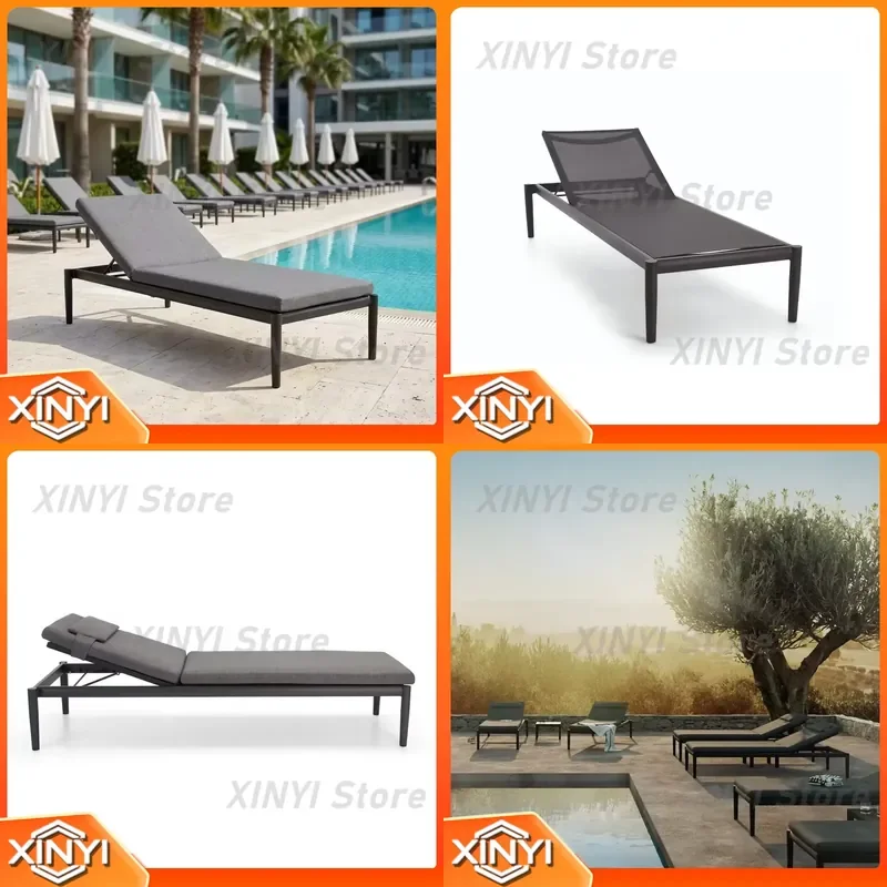 Modern Outdoor Aluminum Sun Loungers for Hotels Poolside and Commercial Venues
