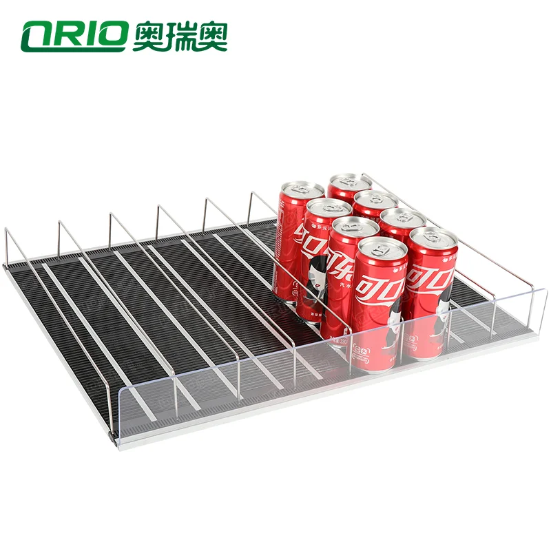 Auto-feed Gravity Beverage Display Shelf Freezer Drink Bottle Glides Stand Basket Supermarket Cooler Gravity Feed Roller Shelf