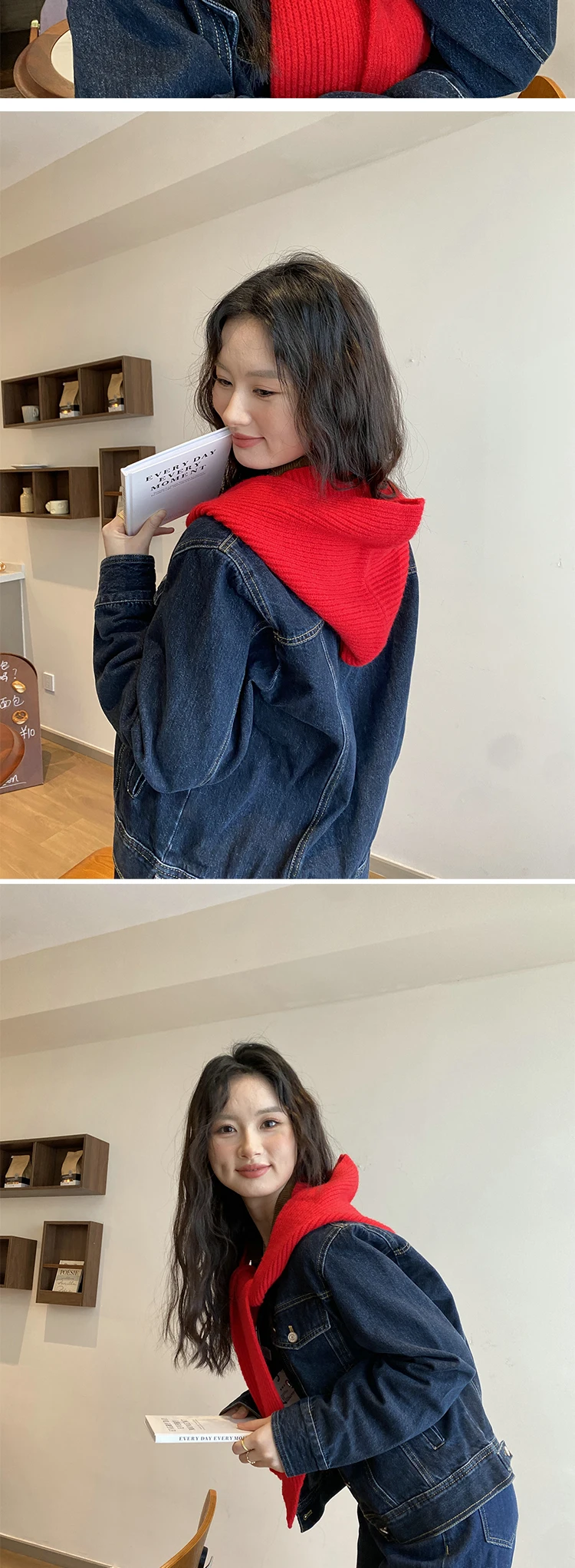 Große Strickmütze, Mütze für Herren und Damen, Winter, warm, Unisex, Kapuzenmütze, Halskragen, Schal, Mütze, Ski, kalte Mütze, Sturmhaube, Mütze – Detail 4