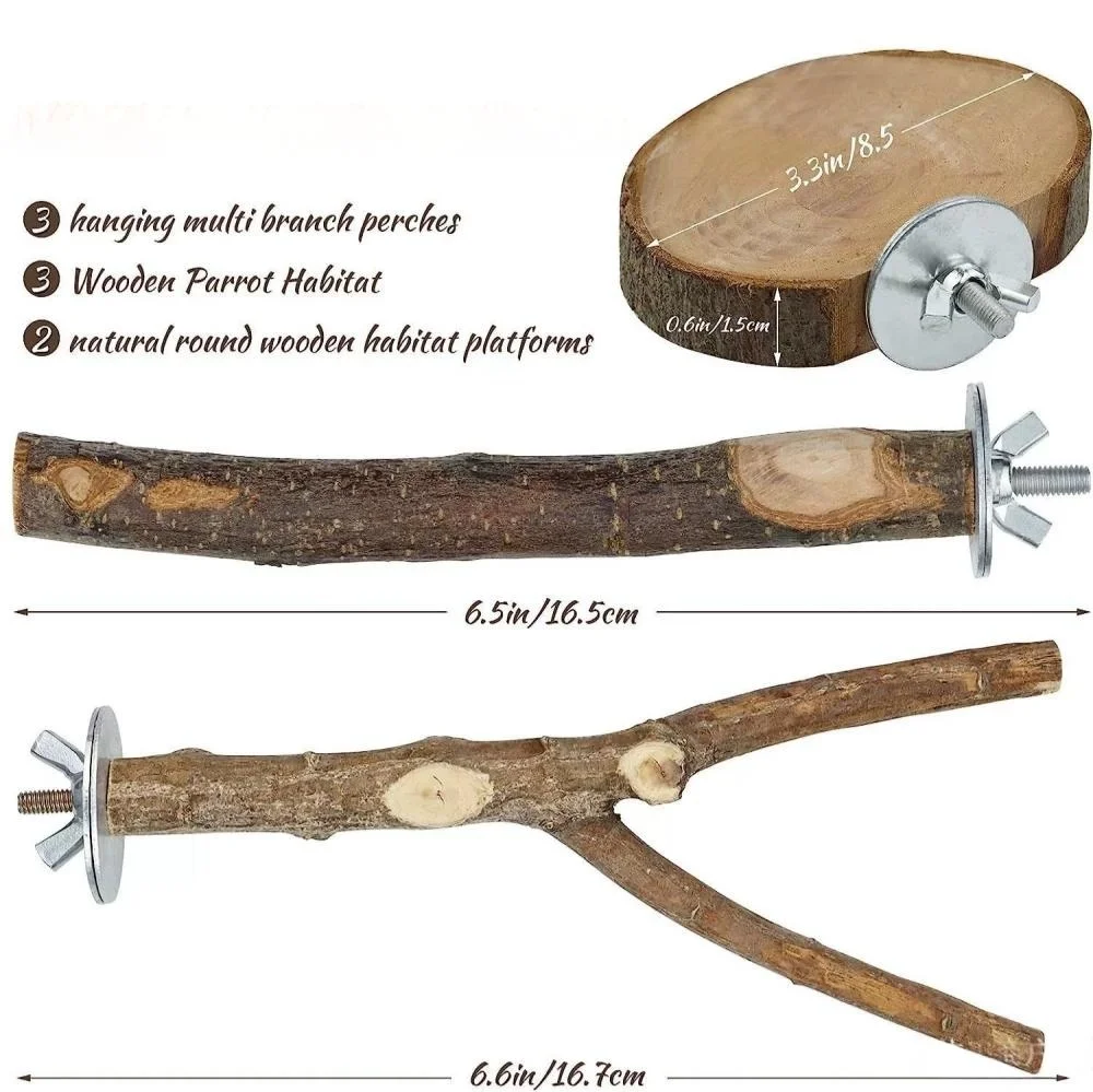 Natural Wood Bird Perches 3