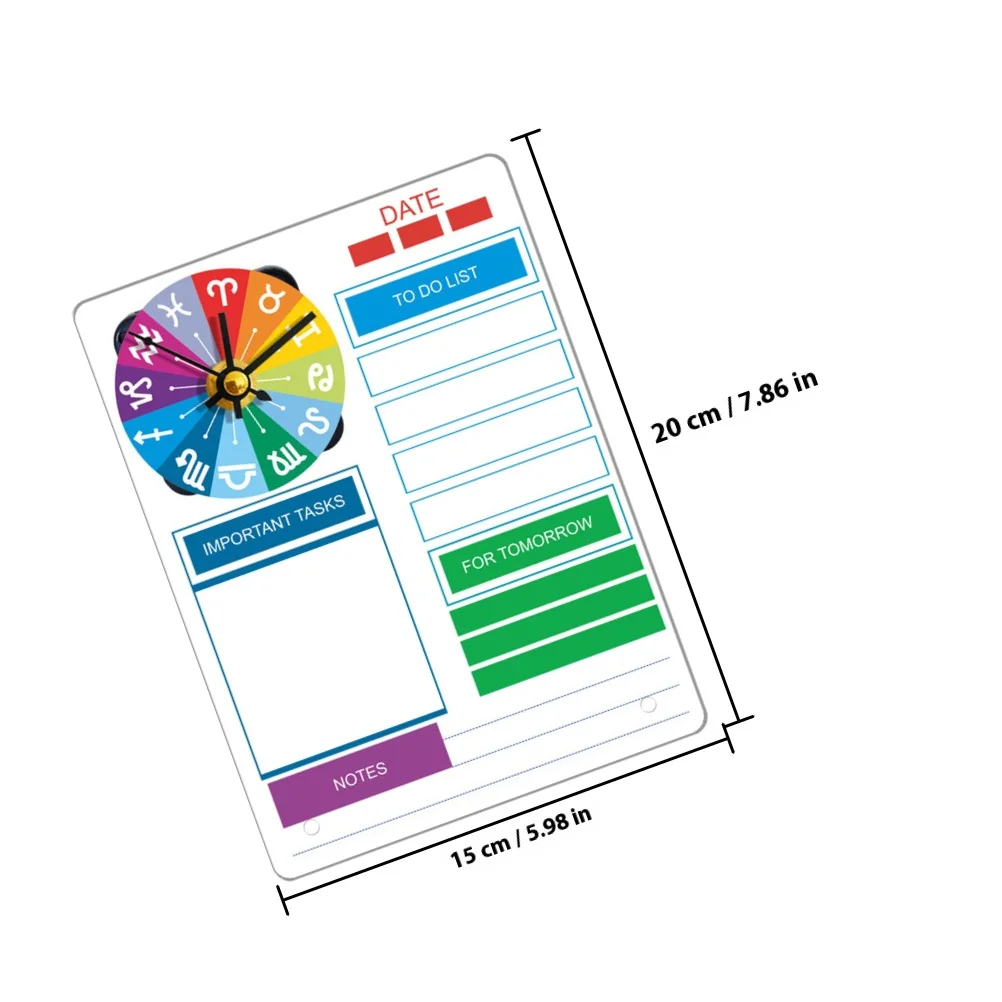 مجموعة واحدة من لوحة قائمة المهام بمسح جاف من الأكريليك مع لوحة كتابة مذكرة سطح المكتب على مدار الساعة ومنظم جدول واضح للمكتب #2