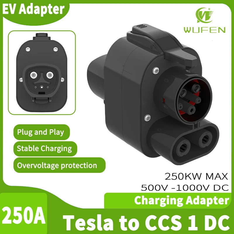 

NACS to CCS1 Adapter 250A EV Charger Adapter for Tesla V1/V2/V3 DC Charging Stations Tesla Supercharger Tesla to Ccs 1 Adapter