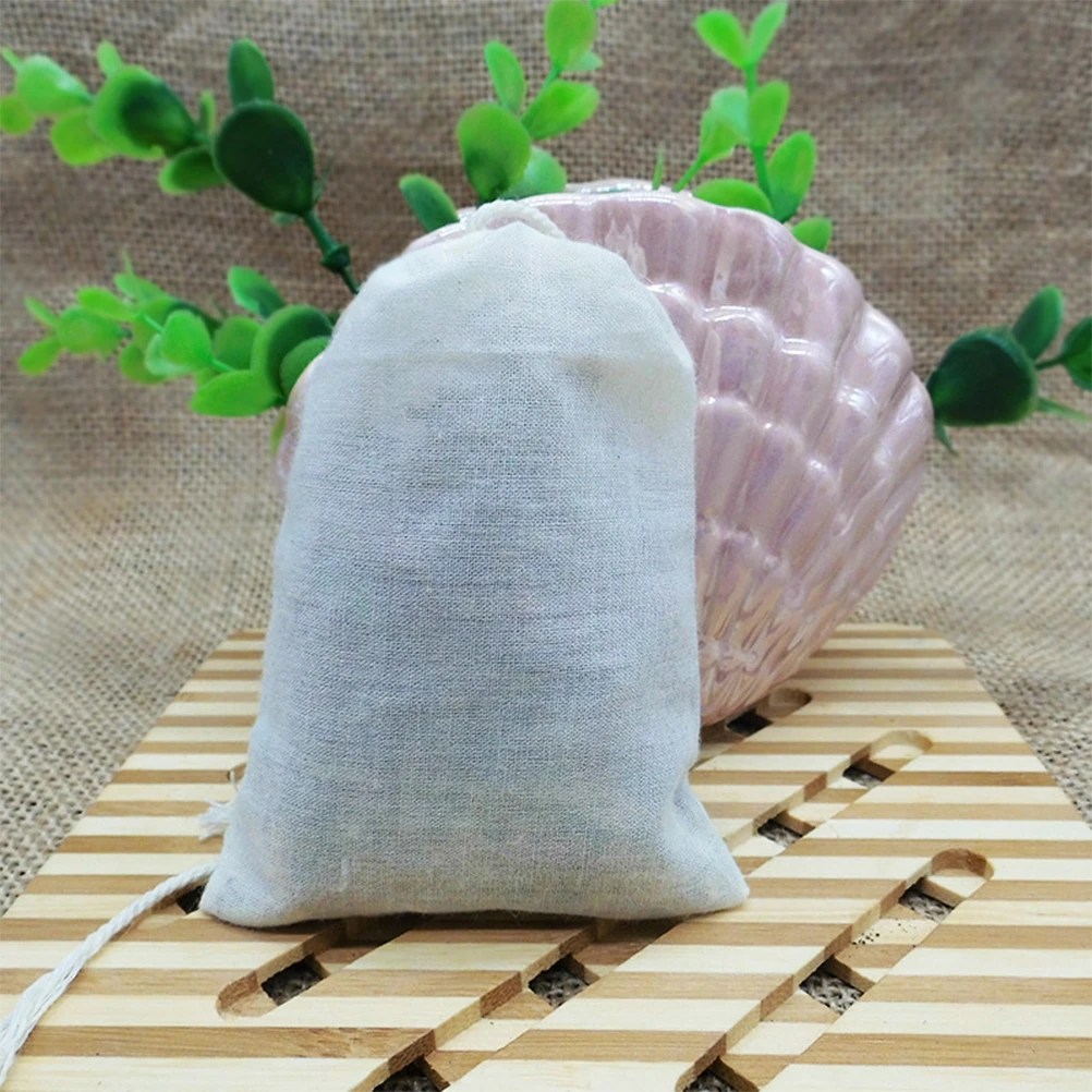 

20Pcs Muslin Cloth Tea Bags 6x8cm Drawstring Closure Reusable Filters for Loose Leaf Coffee Potpourri Lightweight Portable No