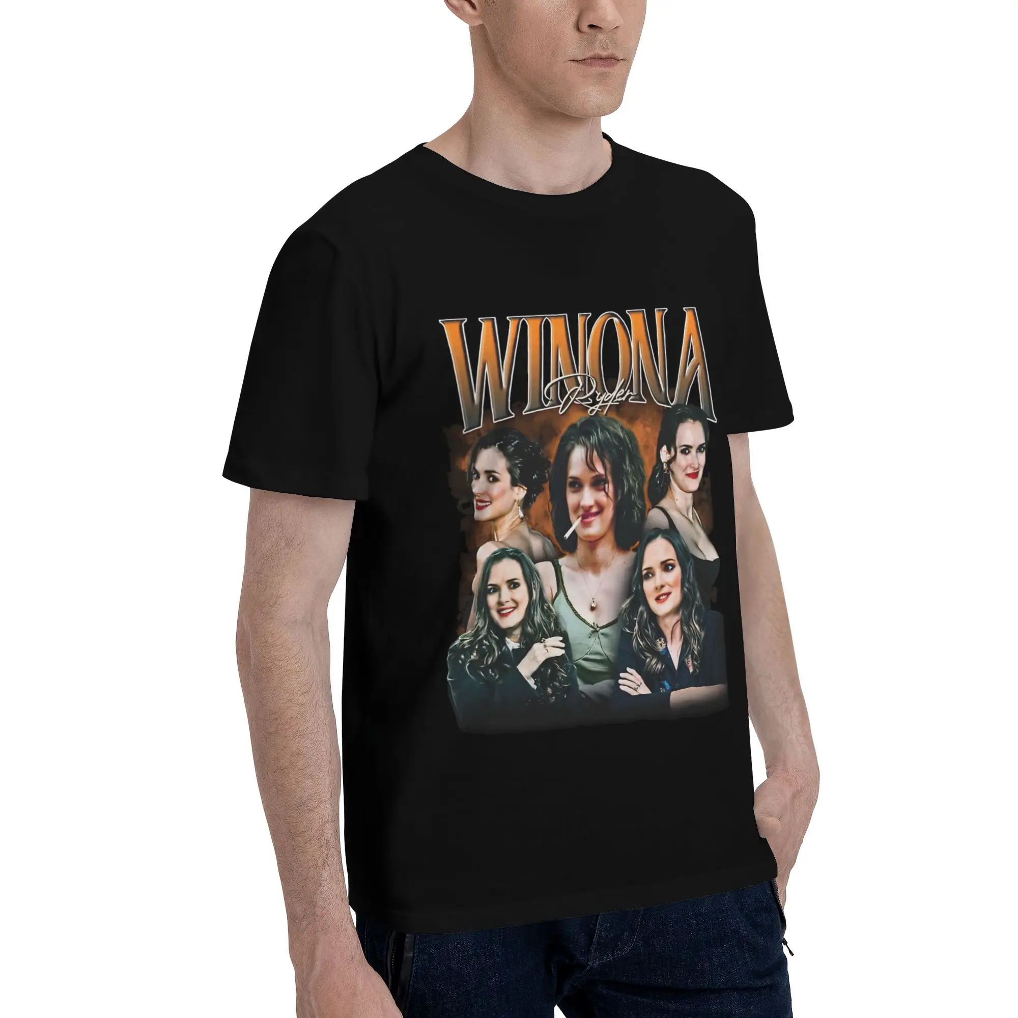 Mens Womens Winona Ryder  Shirt Pure Cotton Graphic Tee Shirts  Clothing Outfits