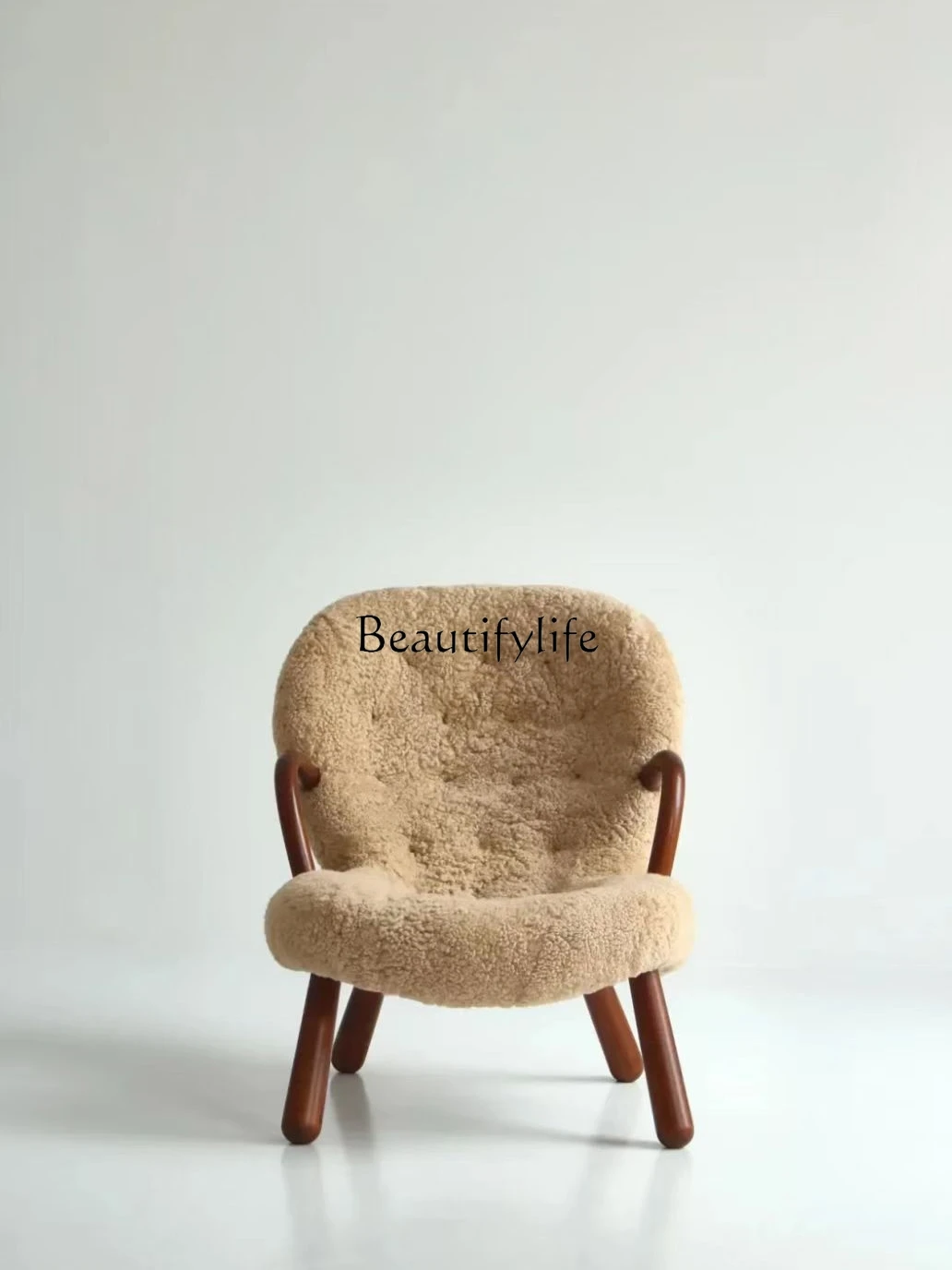 Nordic Simple Home Lazy Lambswool Fabric Leisure Chair