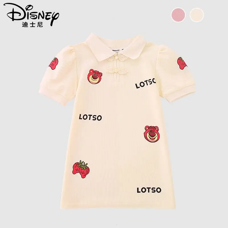 كاواي ديزني سلسلة لطيف الكرتون لوتسو الفتيات جديد الصيف شخصية الموضة تنوعا القطن لينة عادية تي شيرت فستان علوي #2