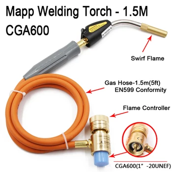 Mapp الشعلة لحام الغاز بيزو الإشعال لهب مختلط أداة 1.5 متر خرطوم CGA600 شواء التدفئة تبريد HVAC السباكة شعلة لحام