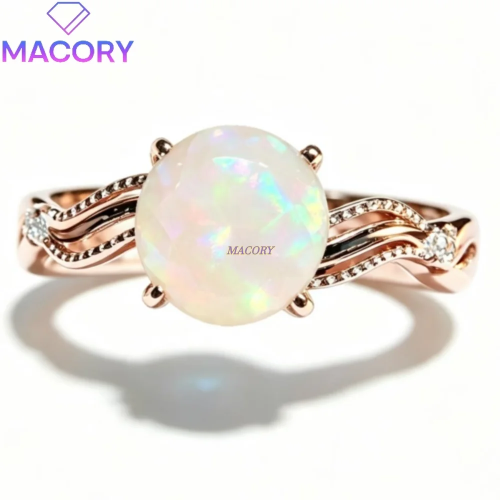 S925 sterling silver natural opal ring exquisite craftsmanship classic and simple style great for everyday wear birthday gift