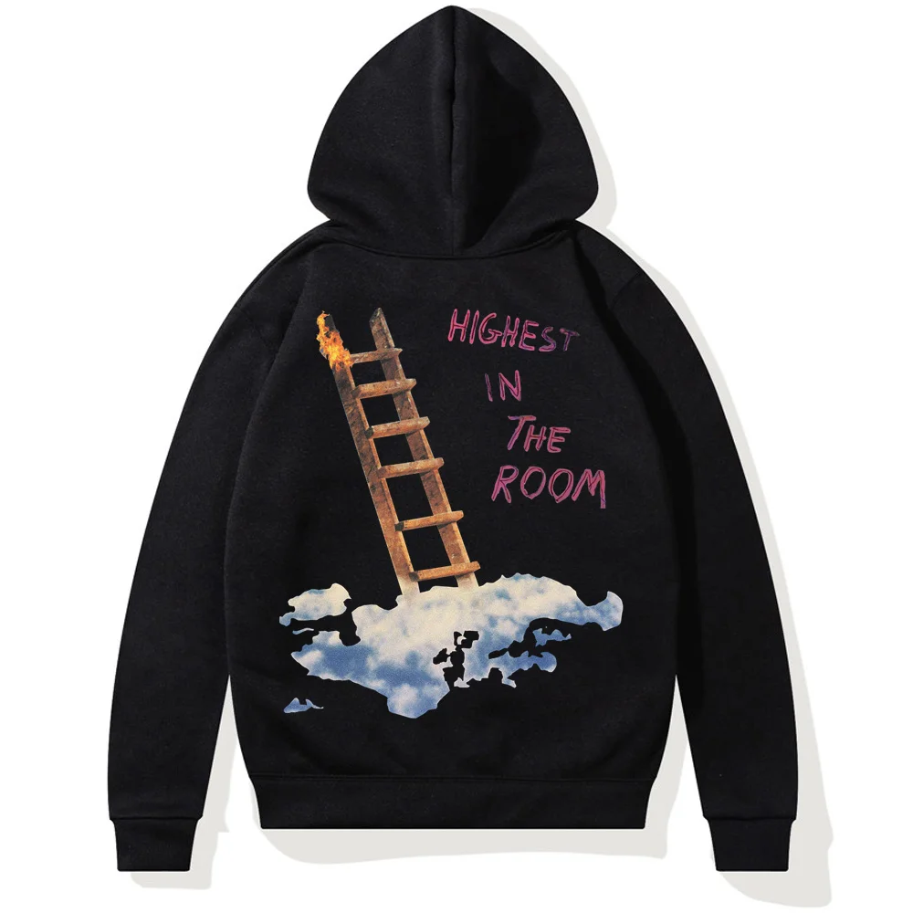 

Men's & Women's "Ladder To The Blue Sky" Graphic Print Hooded Plus Size Winter Oversized Pullover Loose Streetwear Casual Hoodie