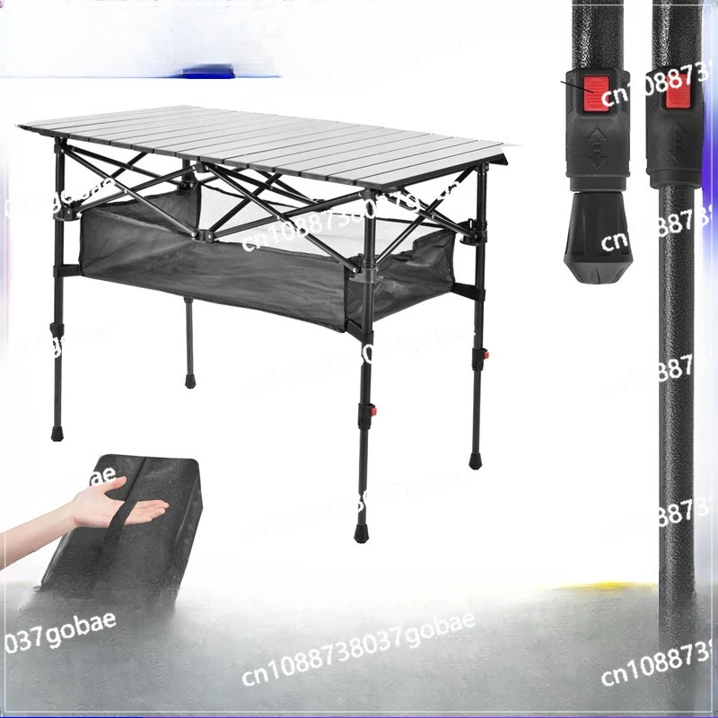 

Outdoor Folding Lifting Table Picnic Self-driving Barbecue Two-gear Adjustment Portable Table Aluminum Alloy Stall Camping Table