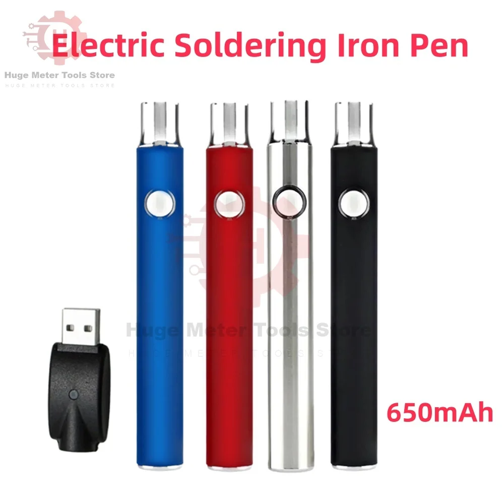 Portable Electric Soldering Iron Pen 650mAh Battery Welding Tool Kit 510 Thread Heat Tips Electronic Welding Repair Tools