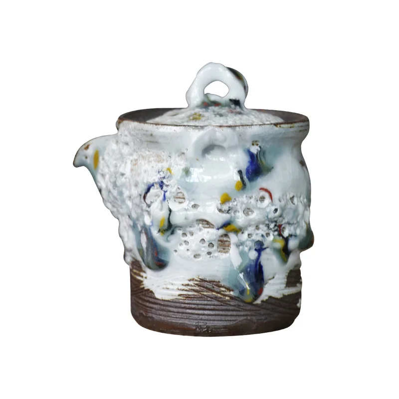 Three Times Jingdezhen Pure Handmade Zhiye Kiln Turned Treasure Vase Teapot Cer Ball Hole Filter Iron Body Coarse