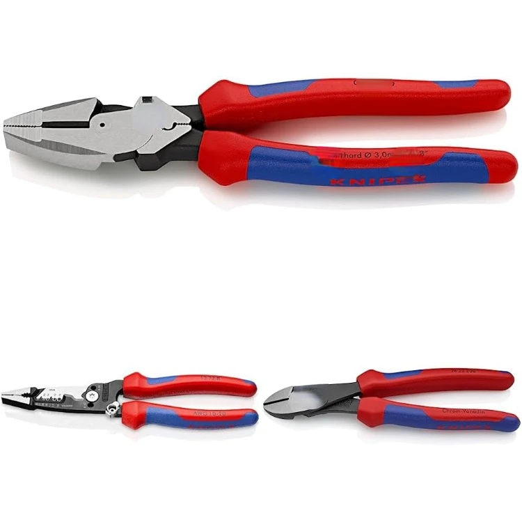 

09 12 240 9.5-Inch Ultra-High Leverage Lineman's Pliers with Fish Tape Puller and Crimper & Forged Wire Stripper, 8-Inch &