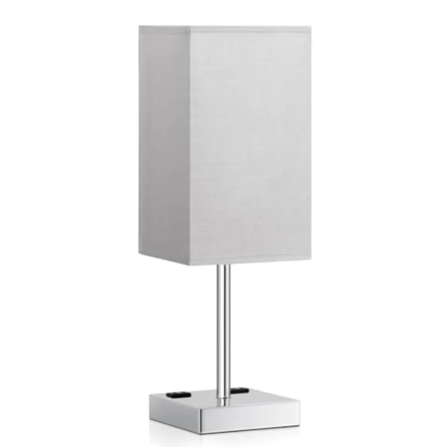 

Touch Bedside Table Lamp For Nightstand - 3-Way Dimmable Night Lamp with USB A + Type C Charging Ports and two AC Outlets Small