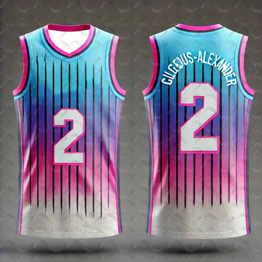CHATGPT مصممة للأولاد والرجال ثلاثية الأبعاد مطبوعة رقم 2 Gilgeous-Alexander تدريب المرأة الرياضية سترة دون أكمام كرة السلة تانك القمم