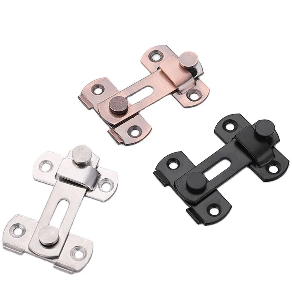 1pc Door Cast Metal Hook Latch Lock Toilet Doors Right Angle Sliding Door Buckle Texture Country Rustic Decoration Ornament