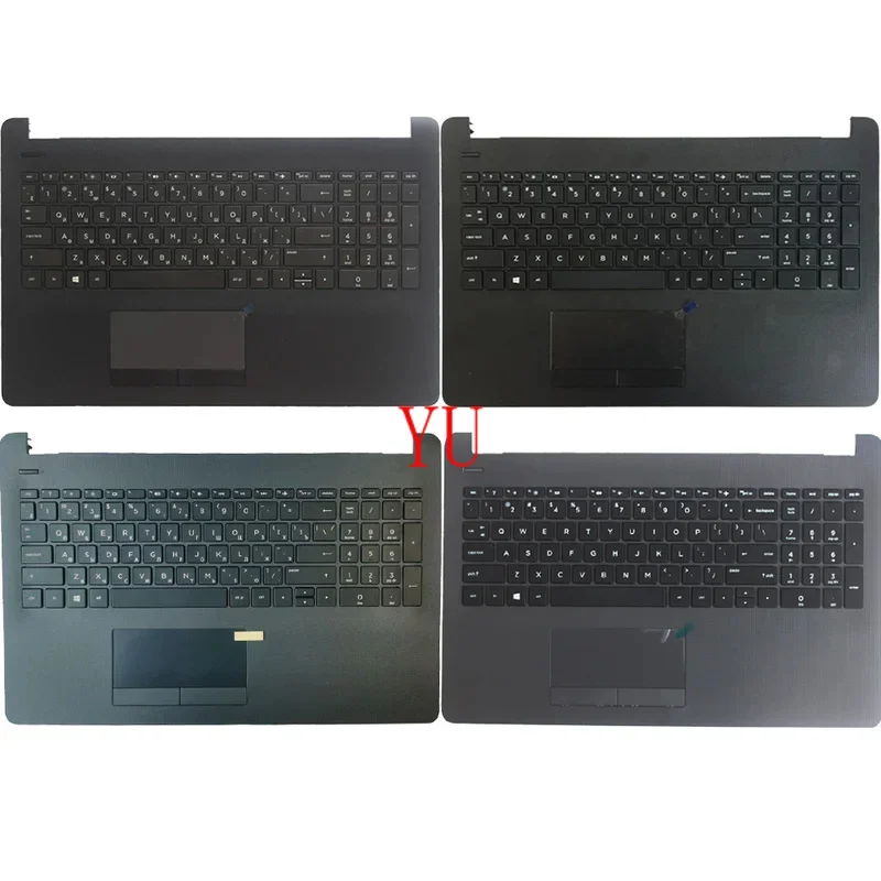 New US/Russian Keyboard For HP 15T 15Z 15-BR 15-BS 15-BU 15-BW 250 G6 255 G6 TPN-C129/130 With Palmrest Upper Cover Touchpad