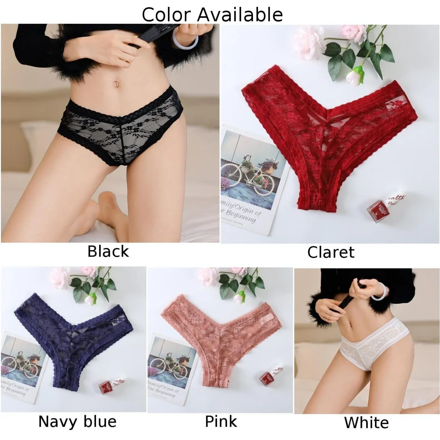 Sexy Dessous Frauen Damen Spitze Niedrige Taille Panty Unterwäsche Cross Strap Tanga Dessous Unterhose Moderate Elastizität