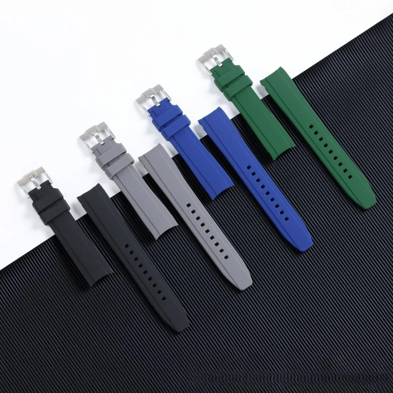 20 22mm Silicone Watch Band Strap for Rolex Submariner Yacht Master Green Blue Black Water Ghost Sports Wristwatch Accessories
