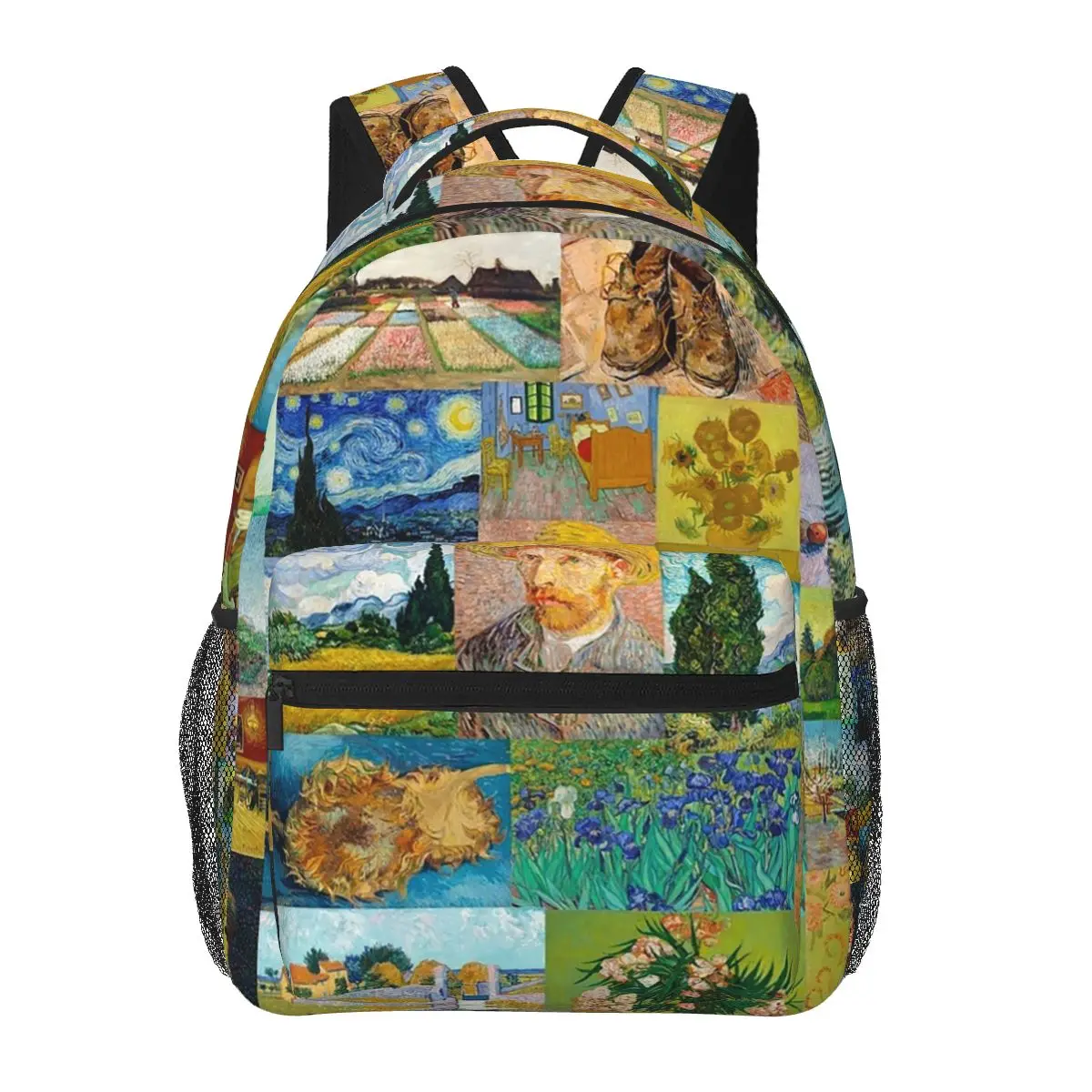 

Van Gogh Collage Backpacks Boys Girls Bookbag Students School Bags Cartoon Kids Rucksack Shoulder Bag Large Capacity