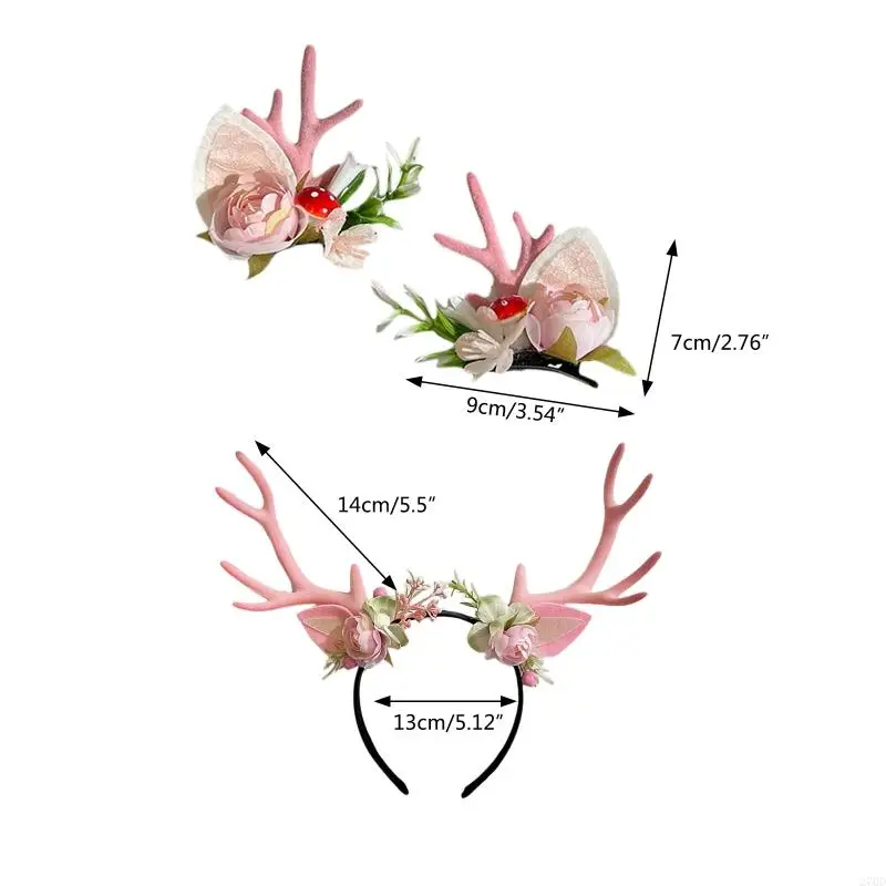 270D Cosplay Hoofdband Kerst Elanden Hoorn Vorm Haarhoepel Festival Party Hoofddeksel voor Kid