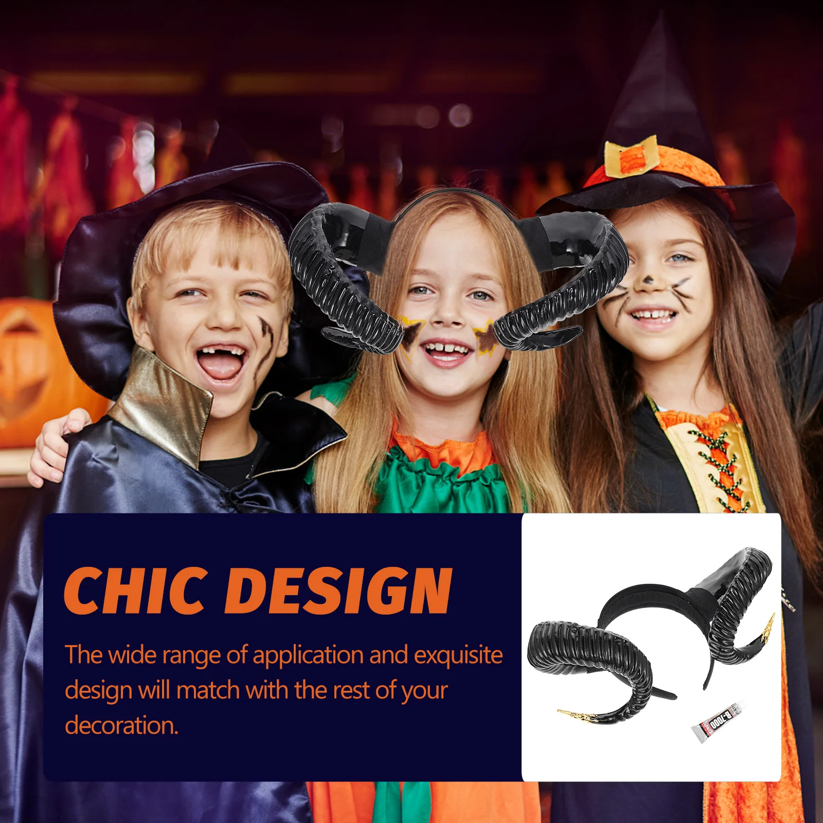 Diadema de diablo para Halloween, diadema de cuerno de oveja simulada, ajuste cómodo para niños y adolescentes, accesorios de Cosplay para fiesta de Halloween