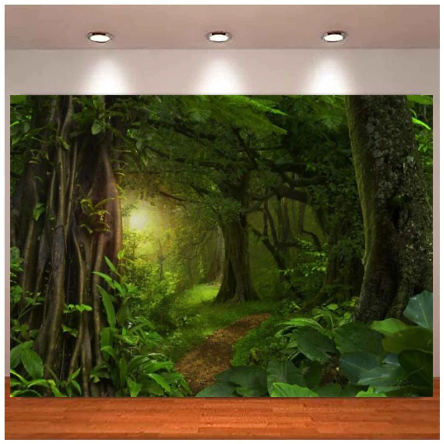 

Fairytale Rainforest Photography Backdrop Kids Birthday Party Events Decor Evergreen Forest Jungle Natural Scenery Background