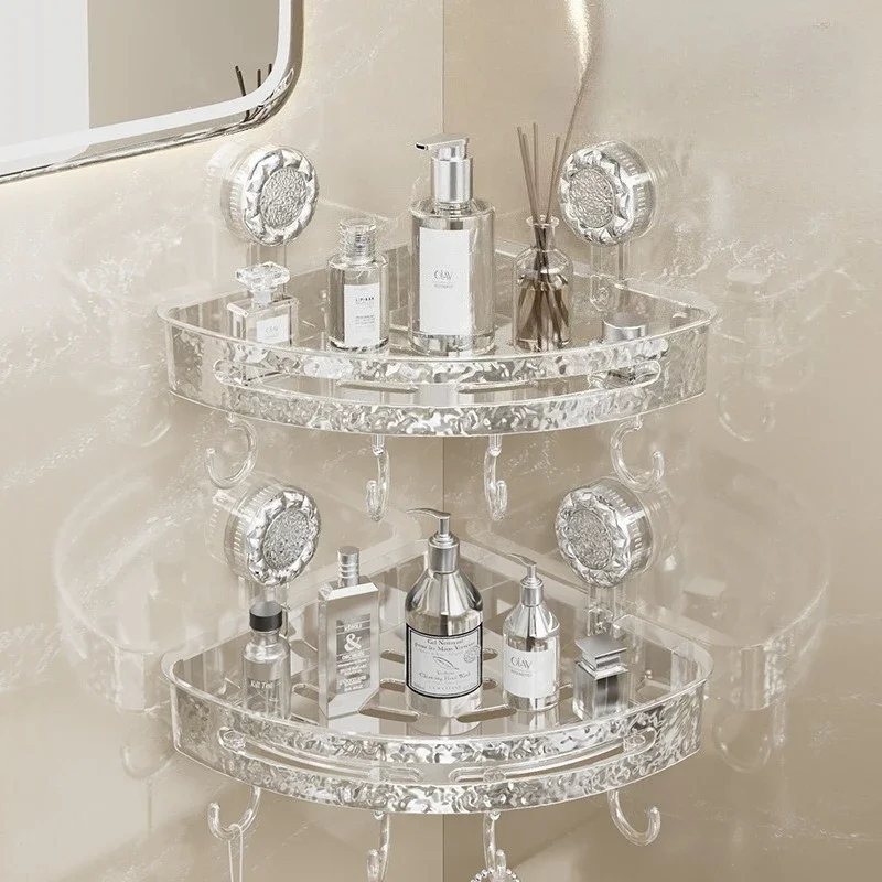 

Гофрированная неперфорированная угловая стойка на присоске, штатив для ванной комнаты, туалета, полка для душа, настенный органайзер для полотенец, экономия места