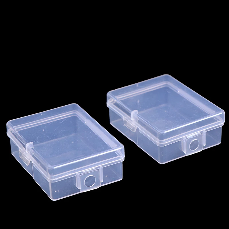 2pcs Transparent PP Plastic Packing Box Rectangular Empty Box Jewelry Accessories Mini Key Photo Family Storage Box