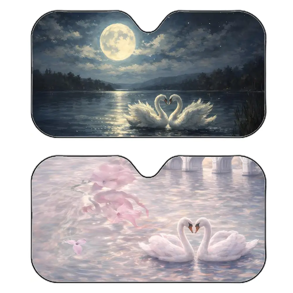 

Elegant Stylish Iconic Swan Sun Visor Reflective Car Windshield Sun Visor Anti-UV Heat Insulation Reusable Sun Shade